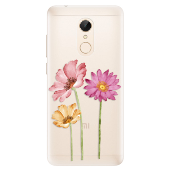 Silikónové puzdro iSaprio - Three Flowers - Xiaomi Redmi 5