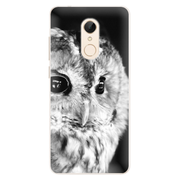 Silikónové puzdro iSaprio - BW Owl - Xiaomi Redmi 5