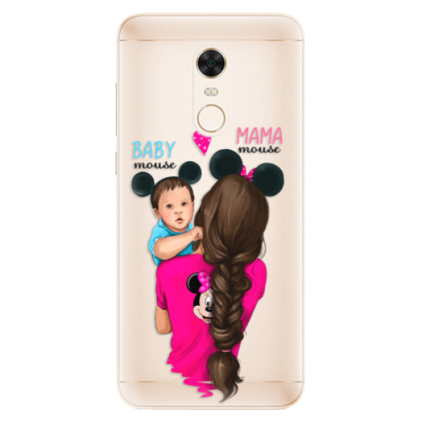 Silikónové puzdro iSaprio - Mama Mouse Brunette and Boy - Xiaomi Redmi 5 Plus