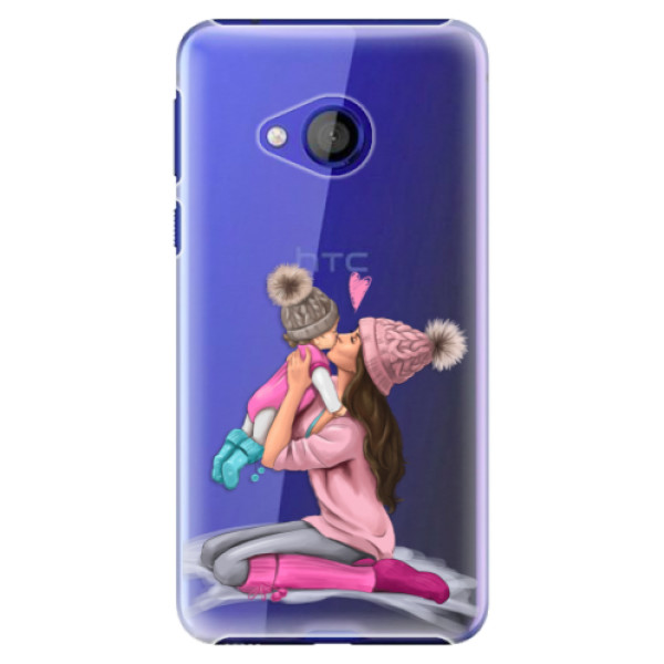 Plastové puzdro iSaprio - Kissing Mom - Brunette and Girl - HTC U Play