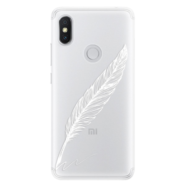 Silikónové puzdro iSaprio - Writing By Feather - white - Xiaomi Redmi S2