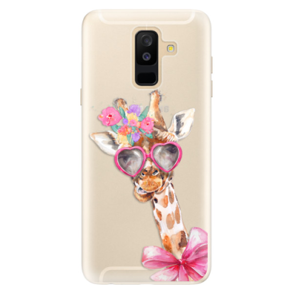 Silikónové puzdro iSaprio - Lady Giraffe - Samsung Galaxy A6+