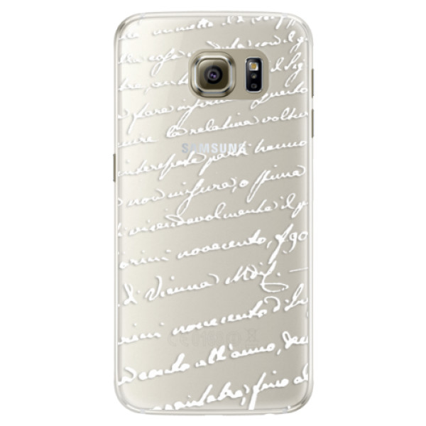 Silikónové puzdro iSaprio - Handwriting 01 - white - Samsung Galaxy S6