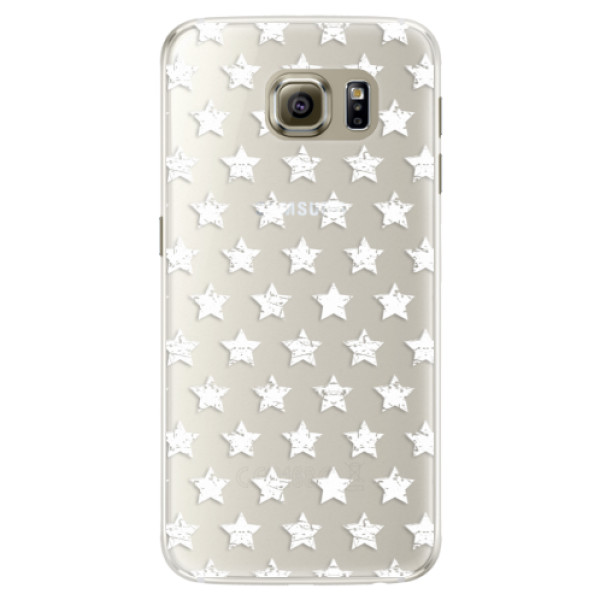 Silikónové puzdro iSaprio - Stars Pattern - white - Samsung Galaxy S6