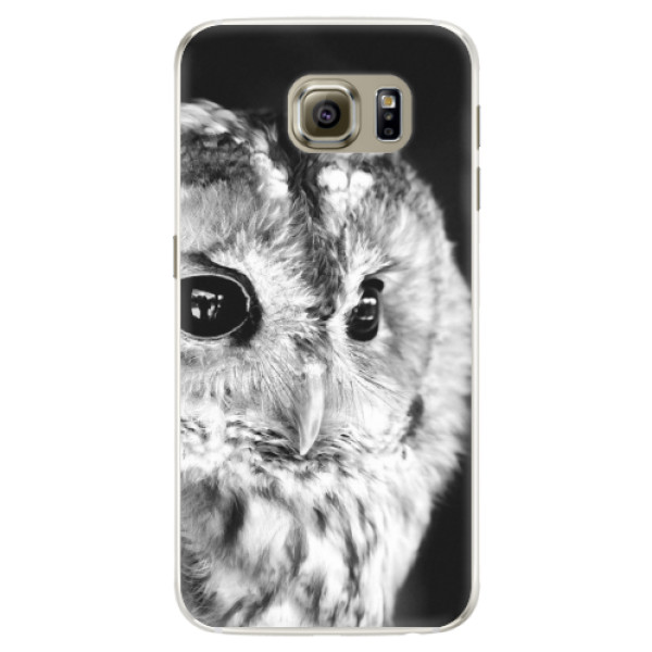 Silikónové puzdro iSaprio - BW Owl - Samsung Galaxy S6