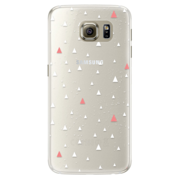 Silikónové puzdro iSaprio - Abstract Triangles 02 - white - Samsung Galaxy S6 Edge