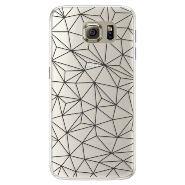 Silikónové puzdro iSaprio - Abstract Triangles 03 - black - Samsung Galaxy S6 Edge
