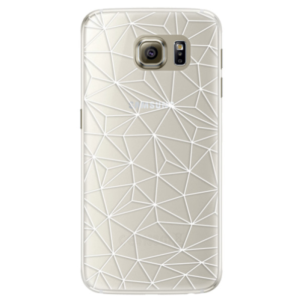 Silikónové puzdro iSaprio - Abstract Triangles 03 - white - Samsung Galaxy S6 Edge