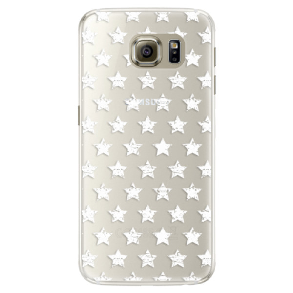 Silikónové puzdro iSaprio - Stars Pattern - white - Samsung Galaxy S6 Edge