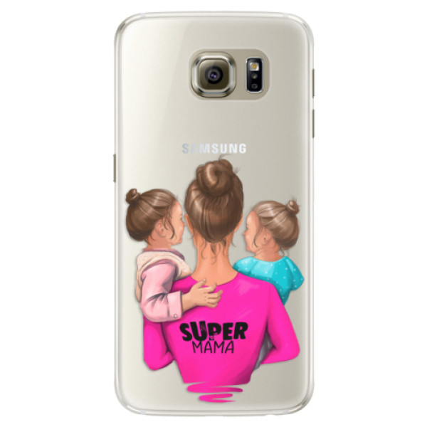 Silikónové puzdro iSaprio - Super Mama - Two Girls - Samsung Galaxy S6 Edge