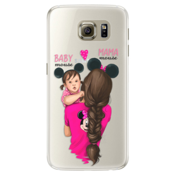 Silikónové puzdro iSaprio - Mama Mouse Brunette and Girl - Samsung Galaxy S6 Edge