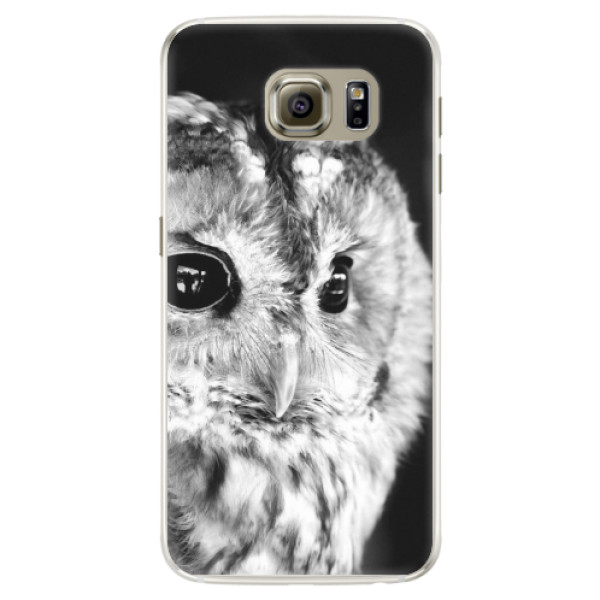 Silikónové puzdro iSaprio - BW Owl - Samsung Galaxy S6 Edge