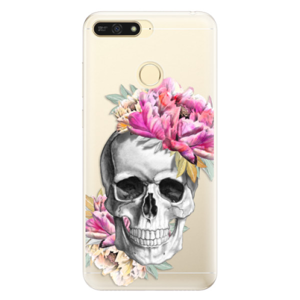 Silikónové puzdro iSaprio - Pretty Skull - Huawei Honor 7A