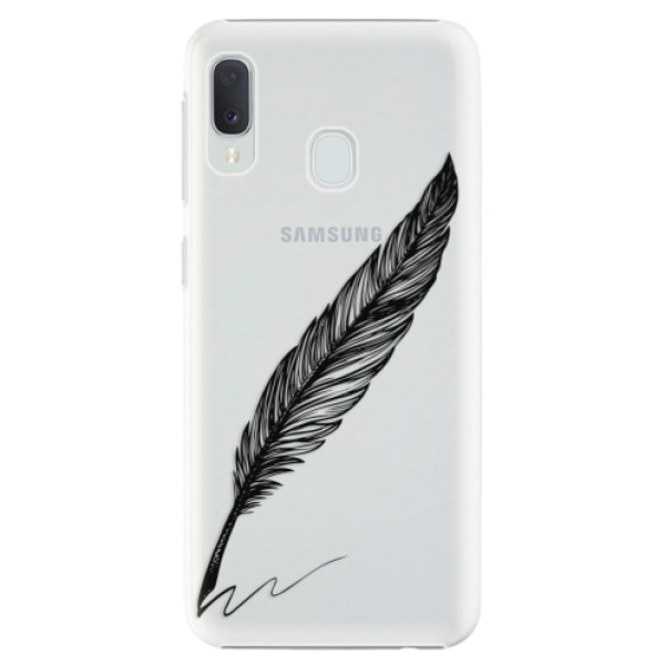 Plastové puzdro iSaprio - Writing By Feather - black - Samsung Galaxy A20e