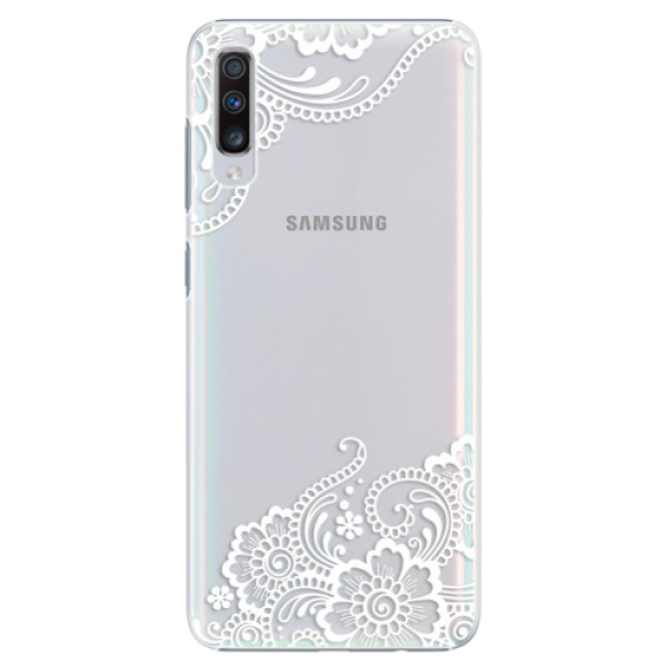 Plastové puzdro iSaprio - White Lace 02 - Samsung Galaxy A70