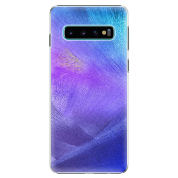 Plastové puzdro iSaprio - Purple Feathers - Samsung Galaxy S10