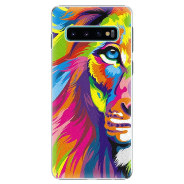 Plastové puzdro iSaprio - Rainbow Lion - Samsung Galaxy S10