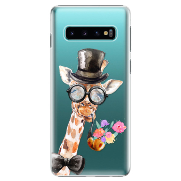 Plastové puzdro iSaprio - Sir Giraffe - Samsung Galaxy S10