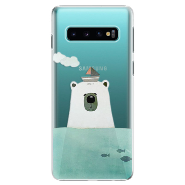 Plastové puzdro iSaprio - Bear With Boat - Samsung Galaxy S10