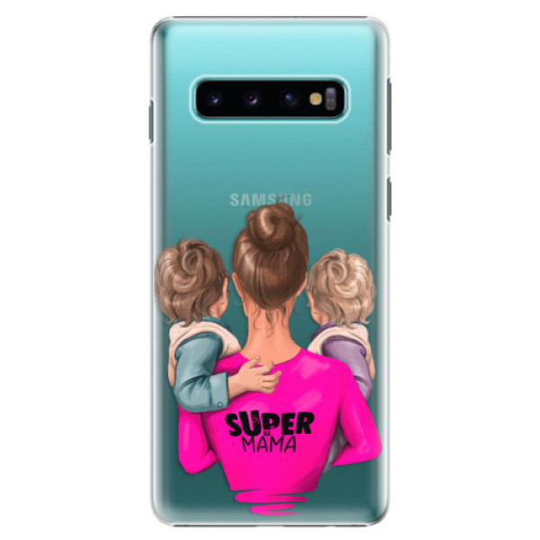 Plastové puzdro iSaprio - Super Mama - Two Boys - Samsung Galaxy S10