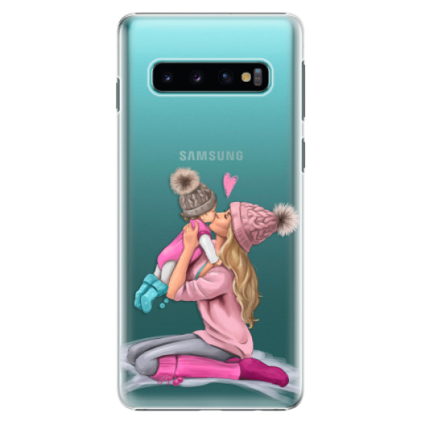 Plastové puzdro iSaprio - Kissing Mom - Blond and Girl - Samsung Galaxy S10
