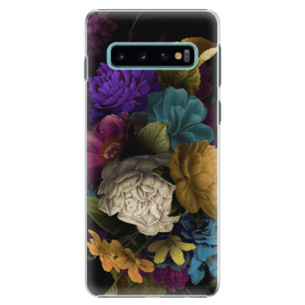 Plastové puzdro iSaprio - Dark Flowers - Samsung Galaxy S10