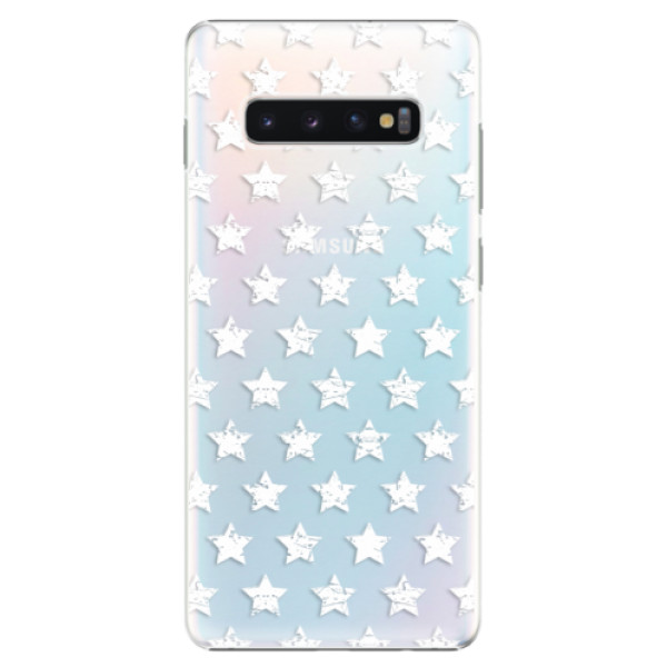 Plastové puzdro iSaprio - Stars Pattern - white - Samsung Galaxy S10+