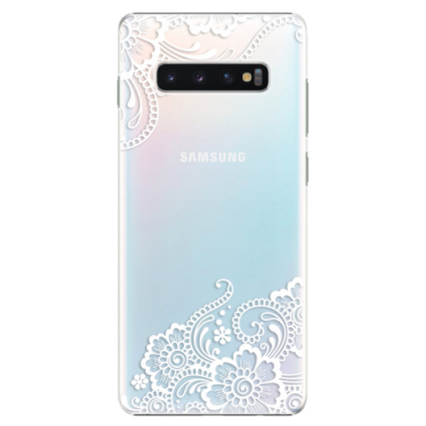 Plastové puzdro iSaprio - White Lace 02 - Samsung Galaxy S10+