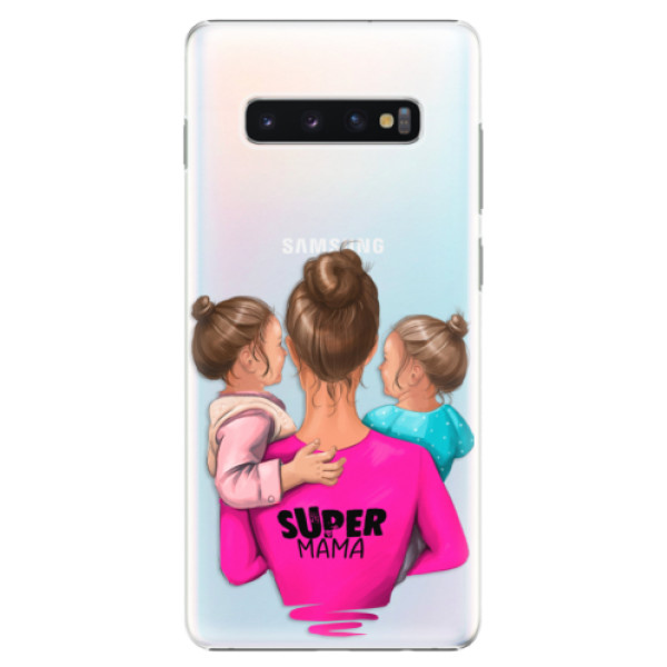 Plastové puzdro iSaprio - Super Mama - Two Girls - Samsung Galaxy S10+