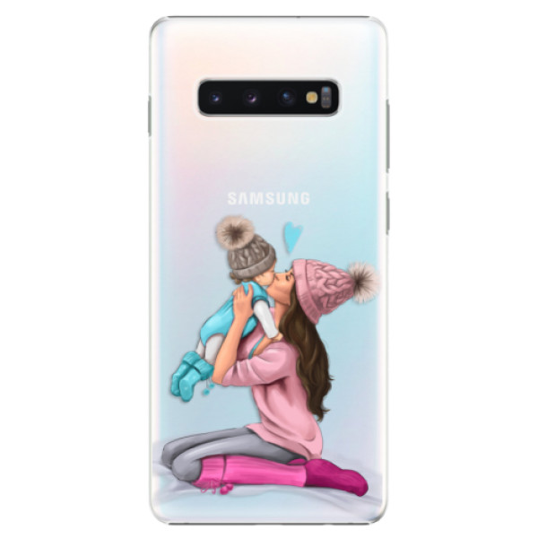 Plastové puzdro iSaprio - Kissing Mom - Brunette and Boy - Samsung Galaxy S10+
