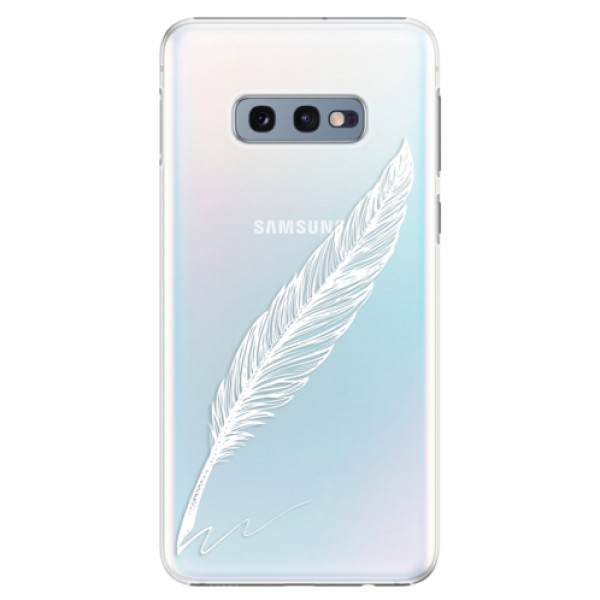 Plastové puzdro iSaprio - Writing By Feather - white - Samsung Galaxy S10e