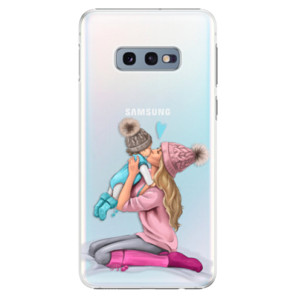 Plastové puzdro iSaprio - Kissing Mom - Blond and Boy - Samsung Galaxy S10e