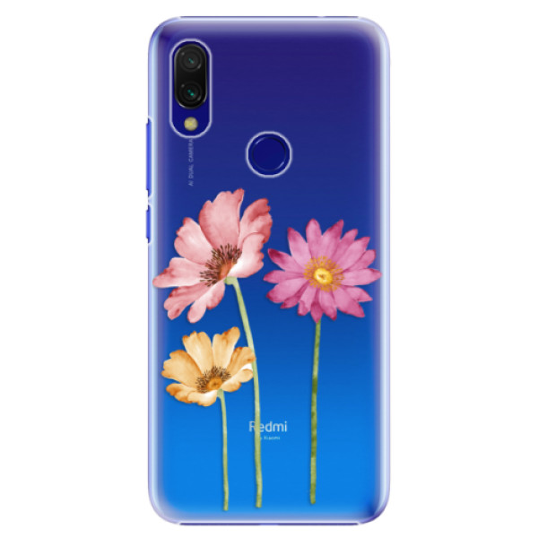 Plastové puzdro iSaprio - Three Flowers - Xiaomi Redmi 7