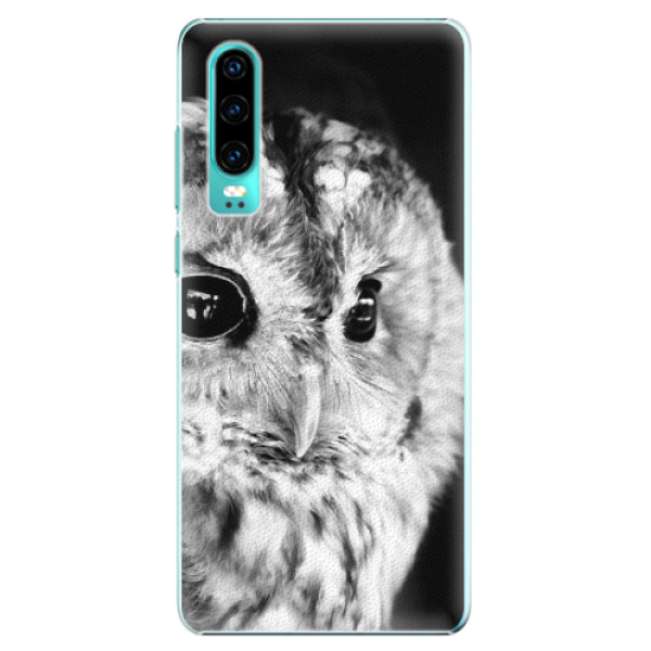 Plastové puzdro iSaprio - BW Owl - Huawei P30