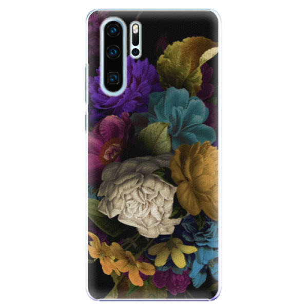 Plastové puzdro iSaprio - Dark Flowers - Huawei P30 Pro