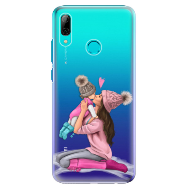 Plastové puzdro iSaprio - Kissing Mom - Brunette and Girl - Huawei P Smart 2019