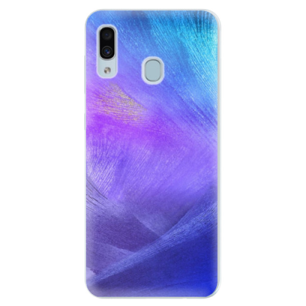 Silikónové puzdro iSaprio - Purple Feathers - Samsung Galaxy A30