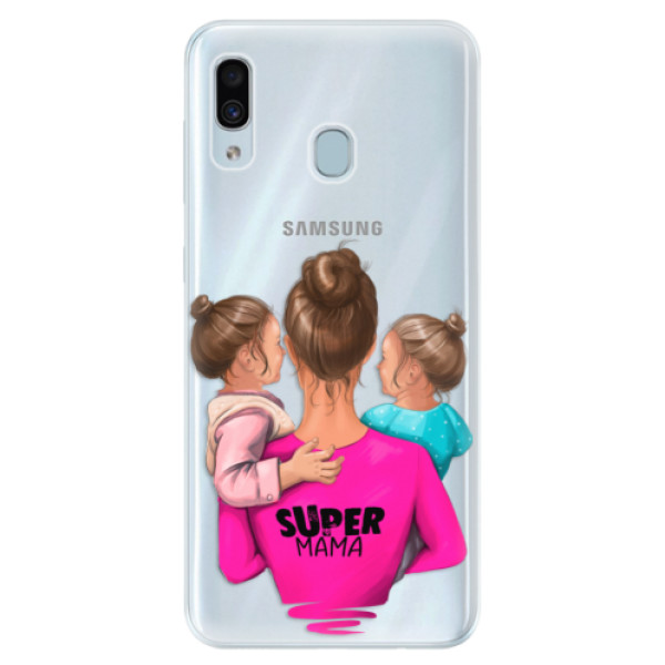 Silikónové puzdro iSaprio - Super Mama - Two Girls - Samsung Galaxy A30