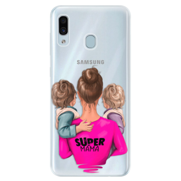 Silikónové puzdro iSaprio - Super Mama - Two Boys - Samsung Galaxy A30