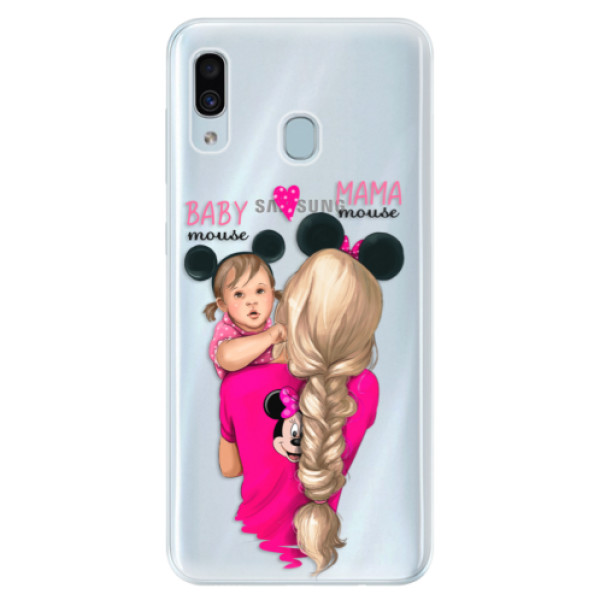 Silikónové puzdro iSaprio - Mama Mouse Blond and Girl - Samsung Galaxy A30