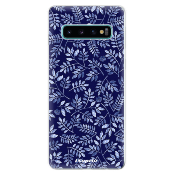 Odolné silikónové puzdro iSaprio - Blue Leaves 05 - Samsung Galaxy S10