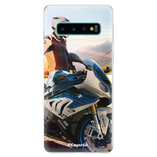 Odolné silikónové puzdro iSaprio - Motorcycle 10 - Samsung Galaxy S10