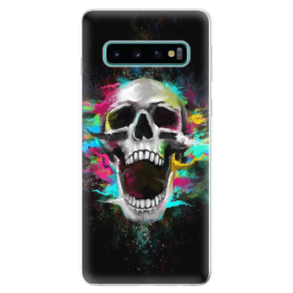 Odolné silikónové puzdro iSaprio - Skull in Colors - Samsung Galaxy S10