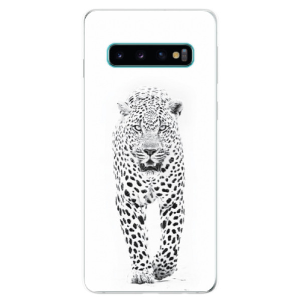 Odolné silikónové puzdro iSaprio - White Jaguar - Samsung Galaxy S10