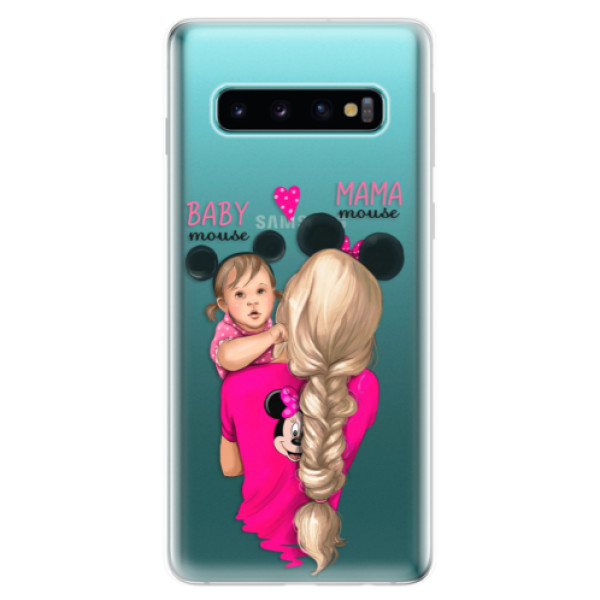 Odolné silikónové puzdro iSaprio - Mama Mouse Blond and Girl - Samsung Galaxy S10