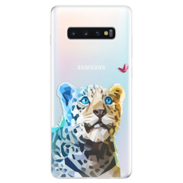 Odolné silikónové puzdro iSaprio - Leopard With Butterfly - Samsung Galaxy S10+