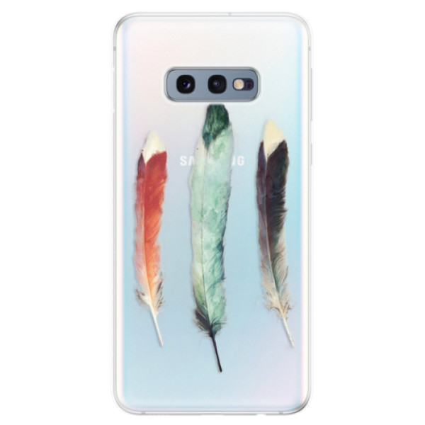 Odolné silikónové puzdro iSaprio - Three Feathers - Samsung Galaxy S10e