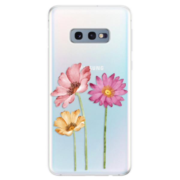 Odolné silikónové puzdro iSaprio - Three Flowers - Samsung Galaxy S10e