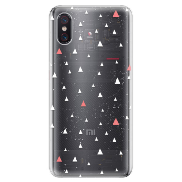 Odolné silikónové puzdro iSaprio - Abstract Triangles 02 - white - Xiaomi Mi 8 Pro