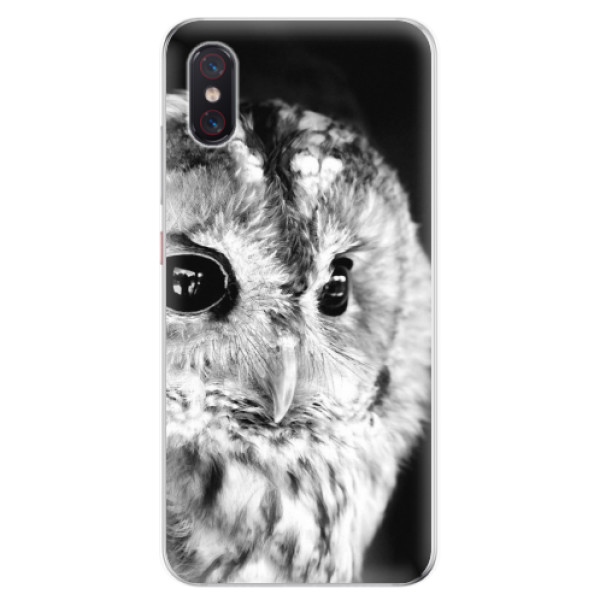 Odolné silikónové puzdro iSaprio - BW Owl - Xiaomi Mi 8 Pro